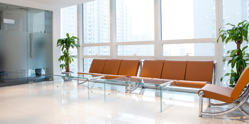 Photograph of doctors office waiting room