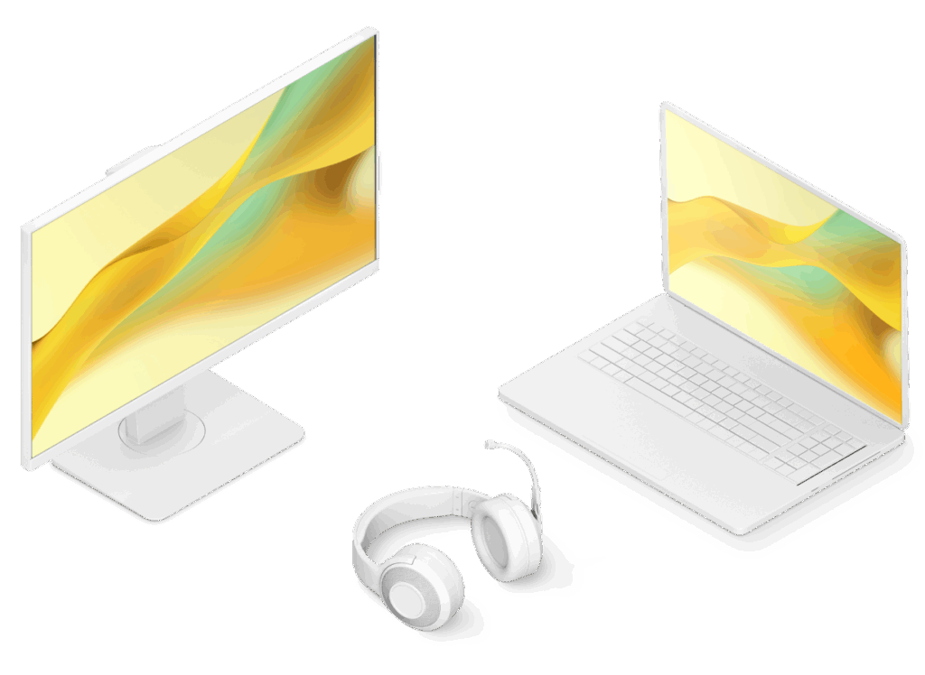 Chrome OS Flex graphic of desktop and laptop that have been updated with Chrome OS Flex