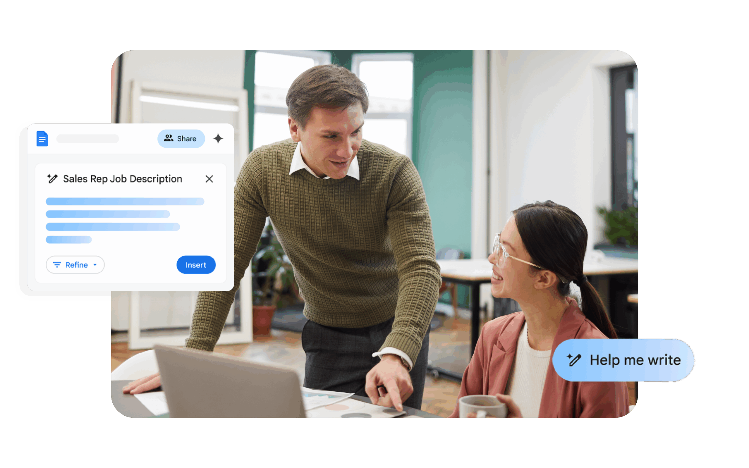 operations professionals using gemini to write a document
