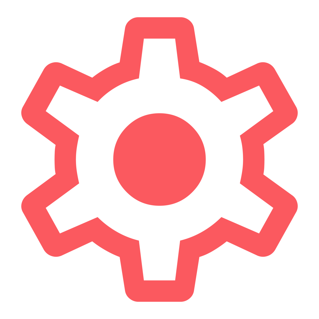 red settings cog icon